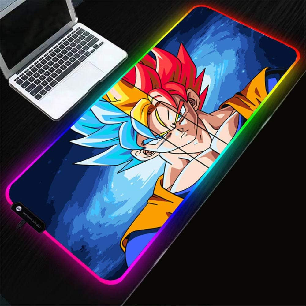 ZETIAN Dragon Ball Super Game Gaming RGB Alfombrilla de ratón Ordenador portátil Espesar Estera de Mesa Impermeable, Resistente a la Suciedad y Antideslizante-niño_Los 400X900X4MM