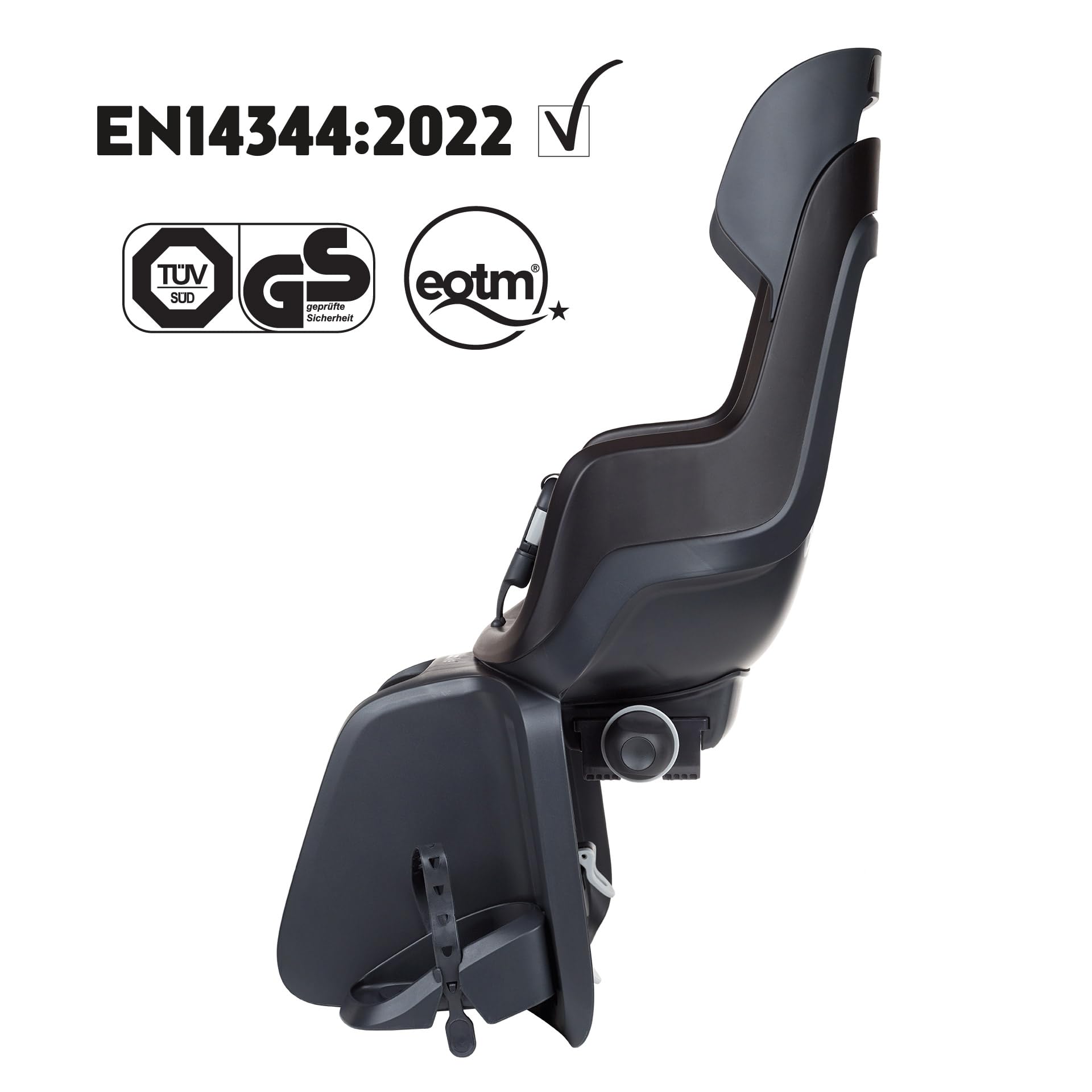 Bobike 8012300019 GO Maxi CFS XR Seggiolino Posteriore Per Bici Con Portapacchi, Per Bambini Da 9 Mesi A 6 Anni, Max 22 kg, Poggiapiedi Regolabili, Senza Attrezzi, Nero Urbano