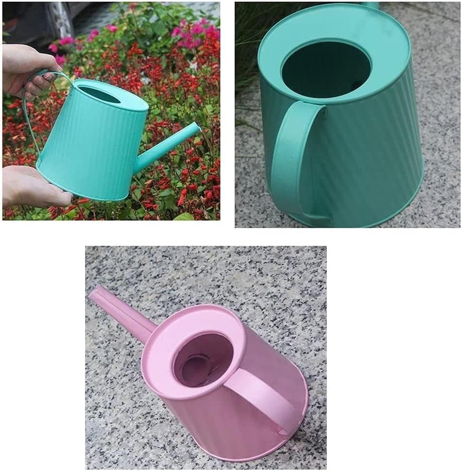 じょうろ鉄じょうろロング注ぎ口プリンリンクポット金属じょうろ屋内屋外観葉植物散水 1500 ミリリットルグリーンじょうろ灌漑