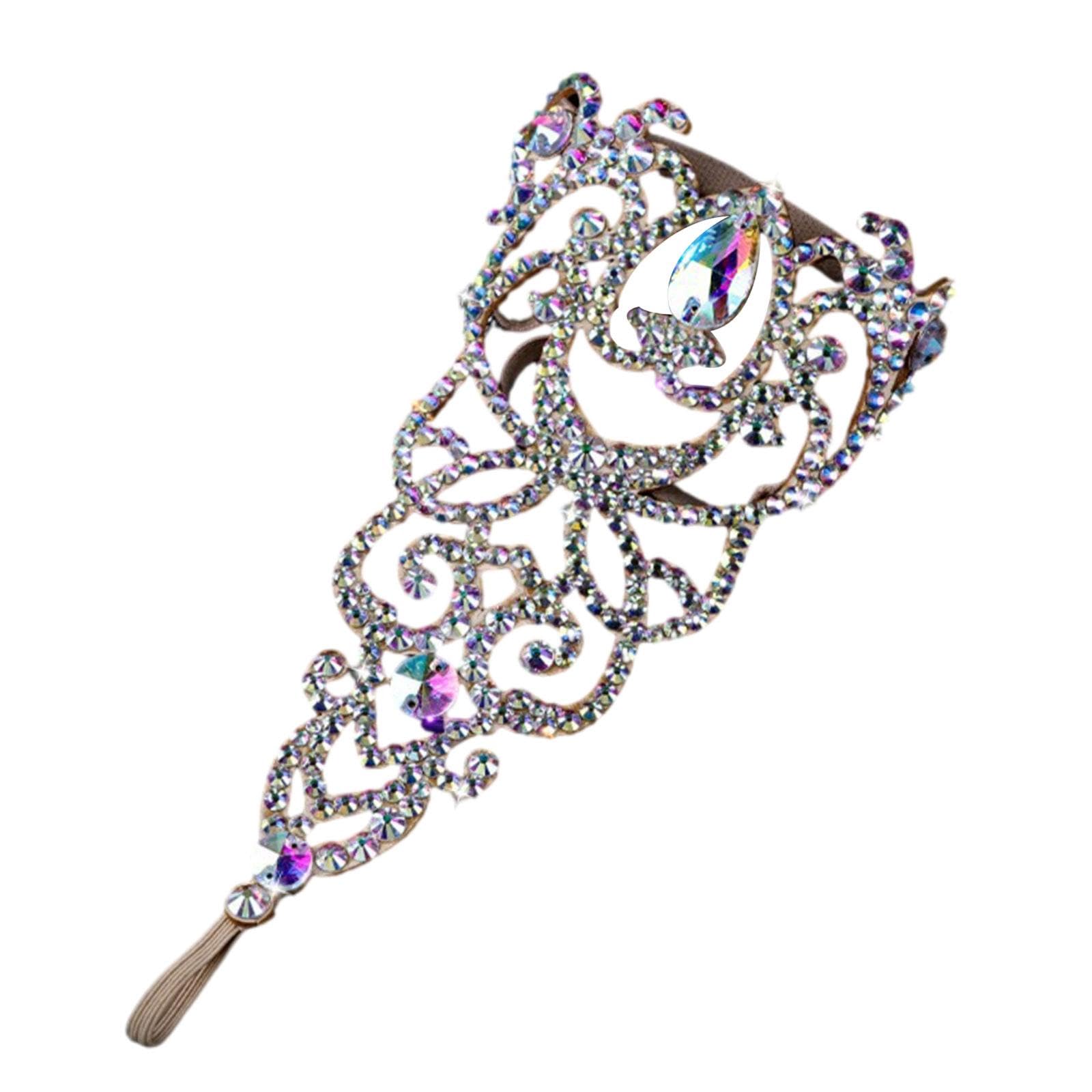 Tobillera de danza del vientre para mujer con diamantes de imitación brillantes para decoración de escenario, n.º A