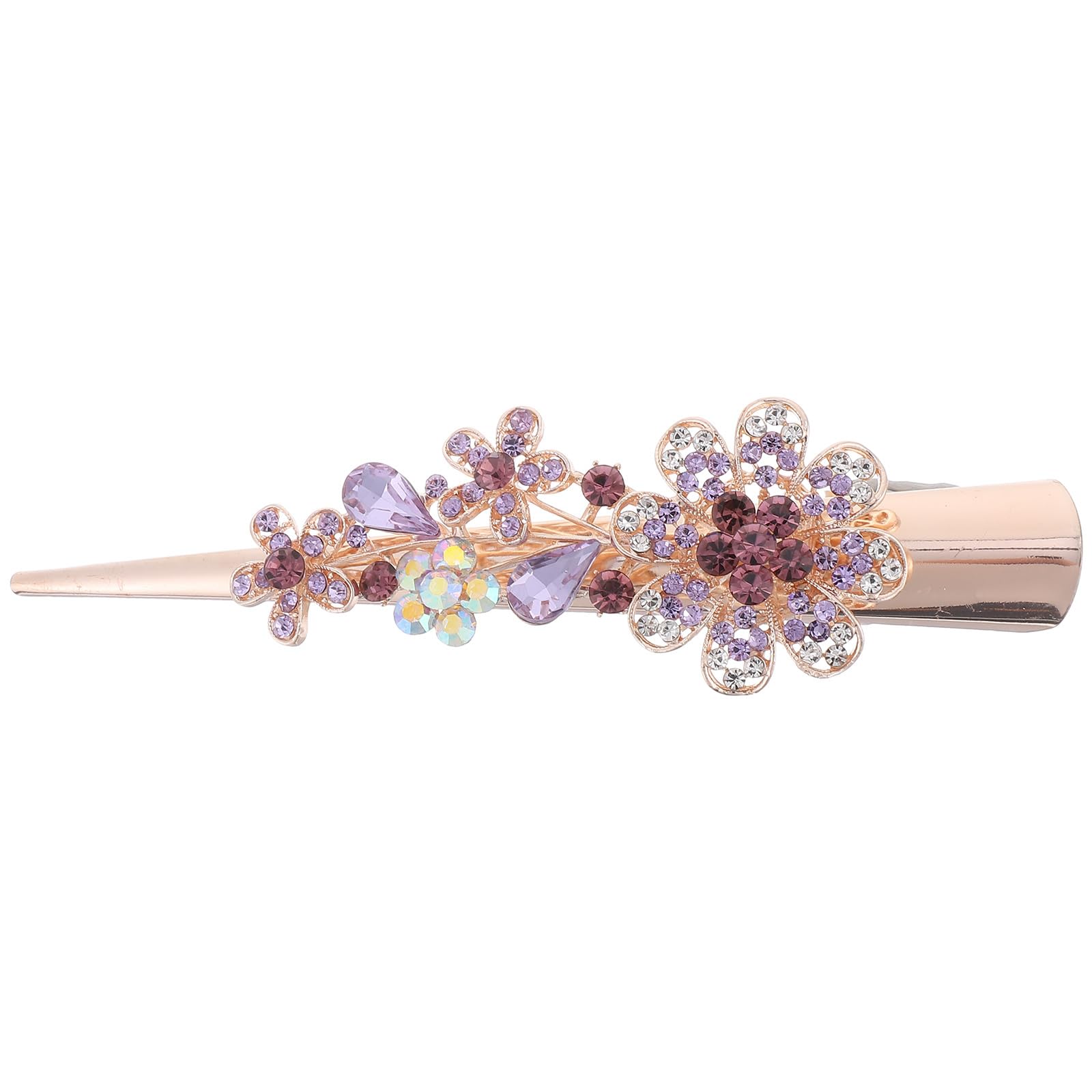 Amazon | LALAFINA 花のヘアクリップ 金属製 ラインストーン付き