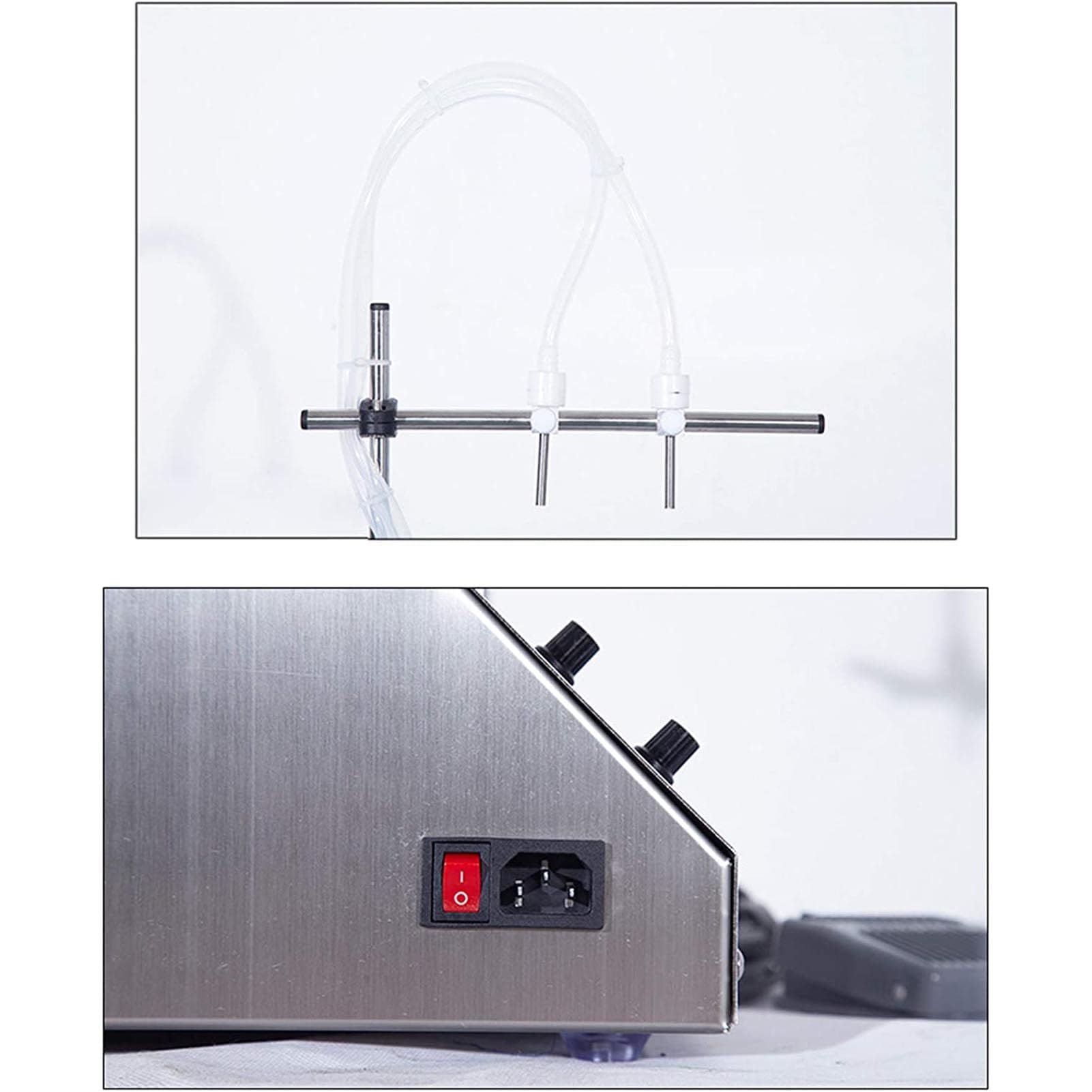 Riempitrice automatica di liquidi a doppio tubo, pompa di riempimento CNC elettrica ad alta precisione, per olio essenza, profumo, acqua, imbottigliamento di bevande, volume regolabile, facile da