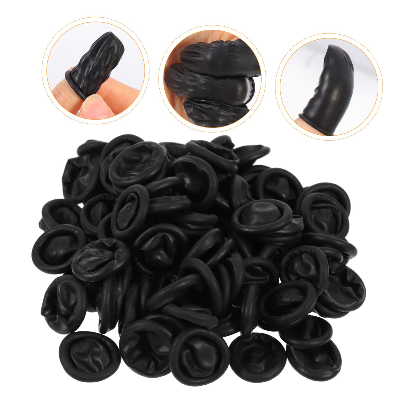 HOMOCONO 2sets Fingertip Protectors Anti-Static Covers Rubber Comfortable Work Accessories Elastic Fit 200pcs*2