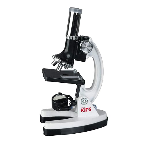 Miniatura 4 de Amscope M30-ABS-KT1-W microscopio educativo para niños, base y brazo de metal, objetivos de 120X, 240X, 300X, 480X, 600X, 1200X, 48 piezas Black,
