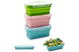 Alimat PluS Pack of 3 Collapsible Snack Containers with Lids