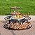 Florise 36 Inch Fire Pit with Grill & Lid, Outdoor Metal Wood Burning Fire Pit for Patio, 3 in 1 Large Firepit with Spark Screen & Fire Poker for Backyard Garden Bonfire