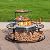 Florise 36 Inch Fire Pit with Grill & Lid, Outdoor Metal Wood Burning Fire Pit for Patio, 3 in 1 Large Firepit with Spark Screen & Fire Poker for Backyard Garden Bonfire