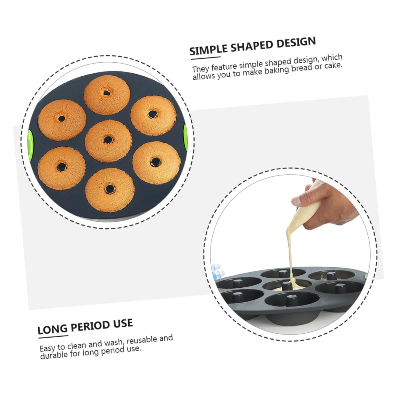 Lot de 5 Moules à Gâteau en Silicone Flexibles et Faciles à Nettoyer Cuisson, Pâtisserie Cuisine la Maison