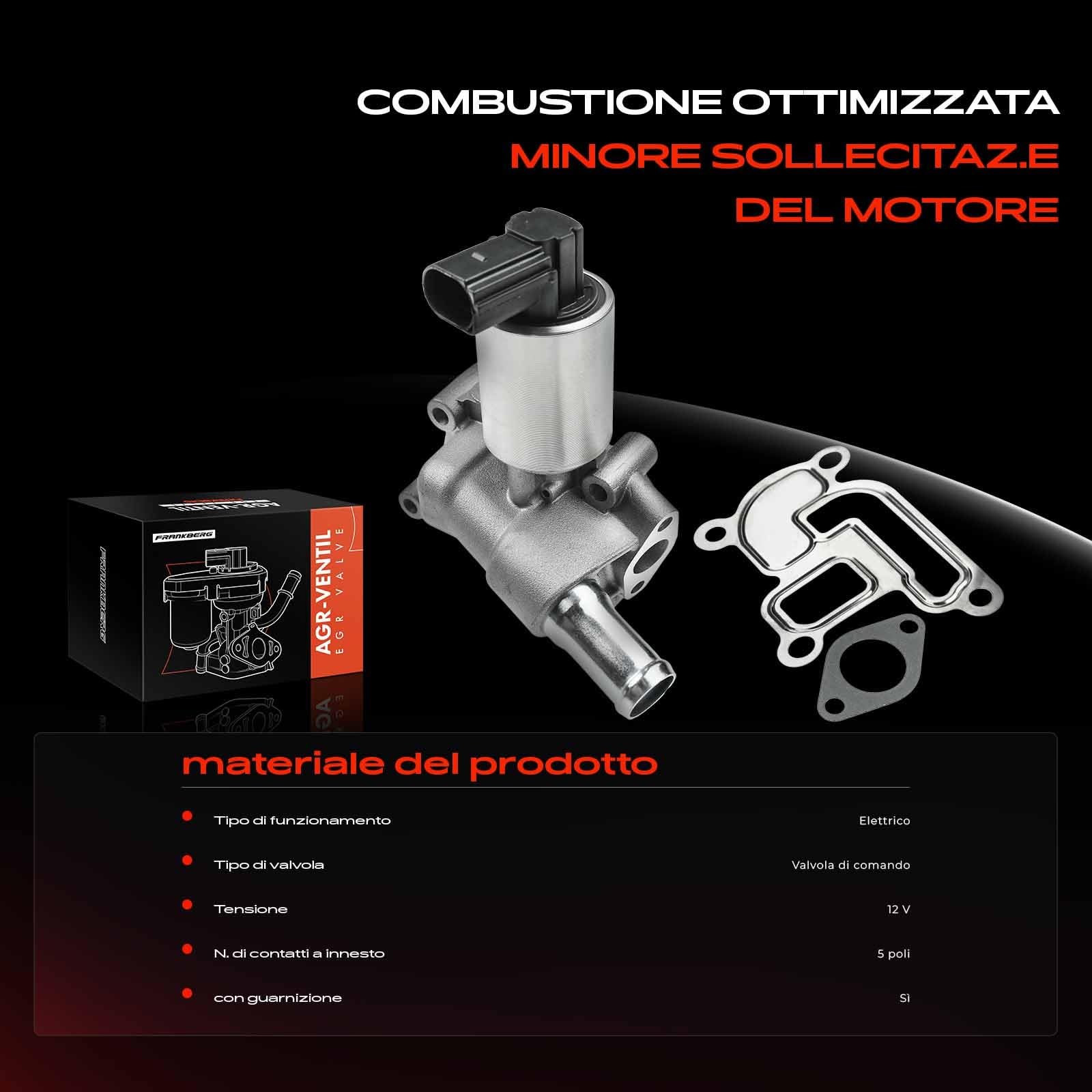 Frankberg Valvola EGR per il ricircolo dei gas di scarico 5851057 | Compatibile con Astra Klasseic A04, Corsa D S07, Combo Tour, Astra G Klasseic Caravan F35, Corsa C Kasten/Hatchback X01