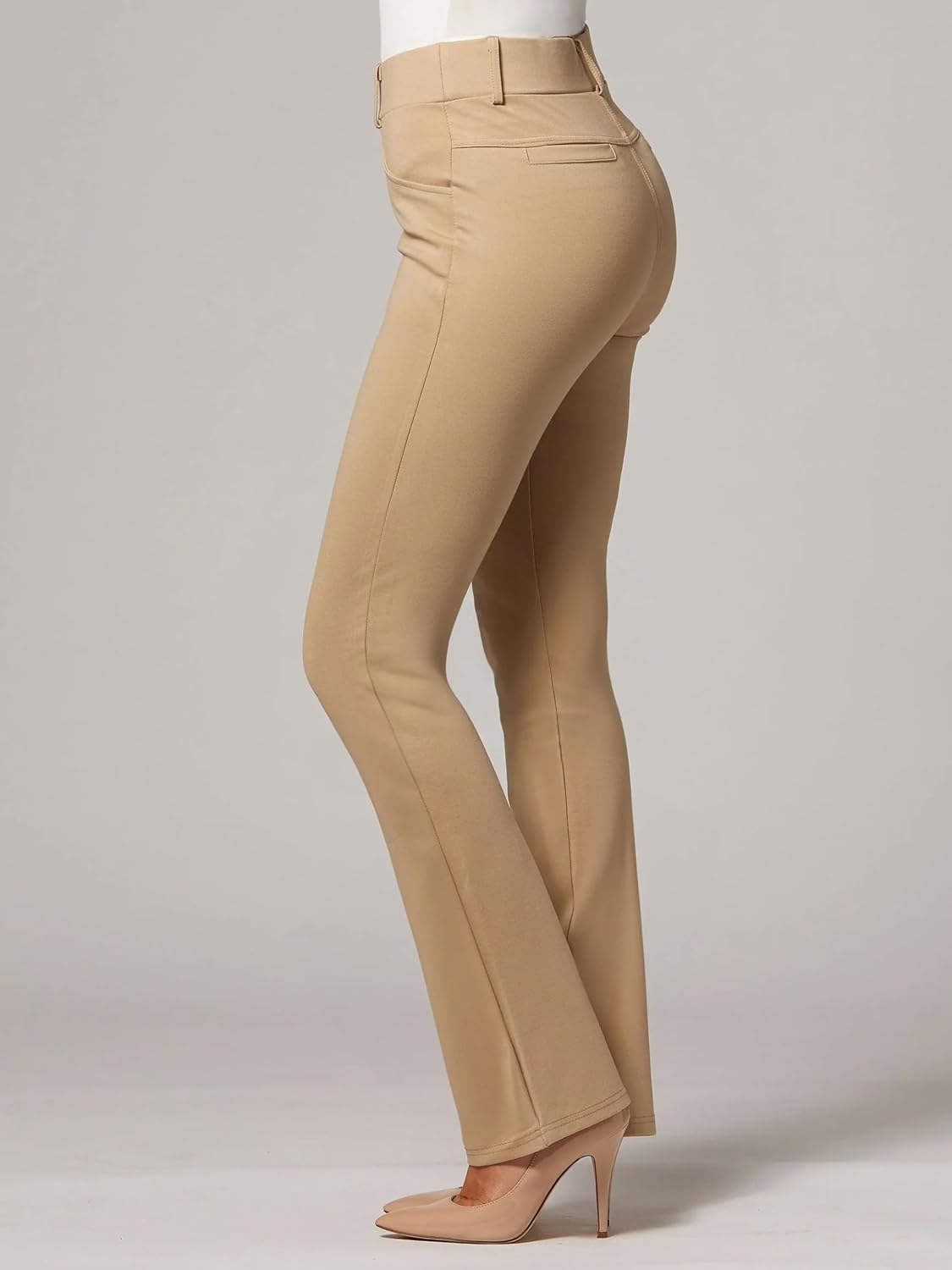 Stretch Slacks for Women - Wear to Work - Tummy Control Waistband - Bootcut Dress Pants with Pockets (Available in Plus Size)