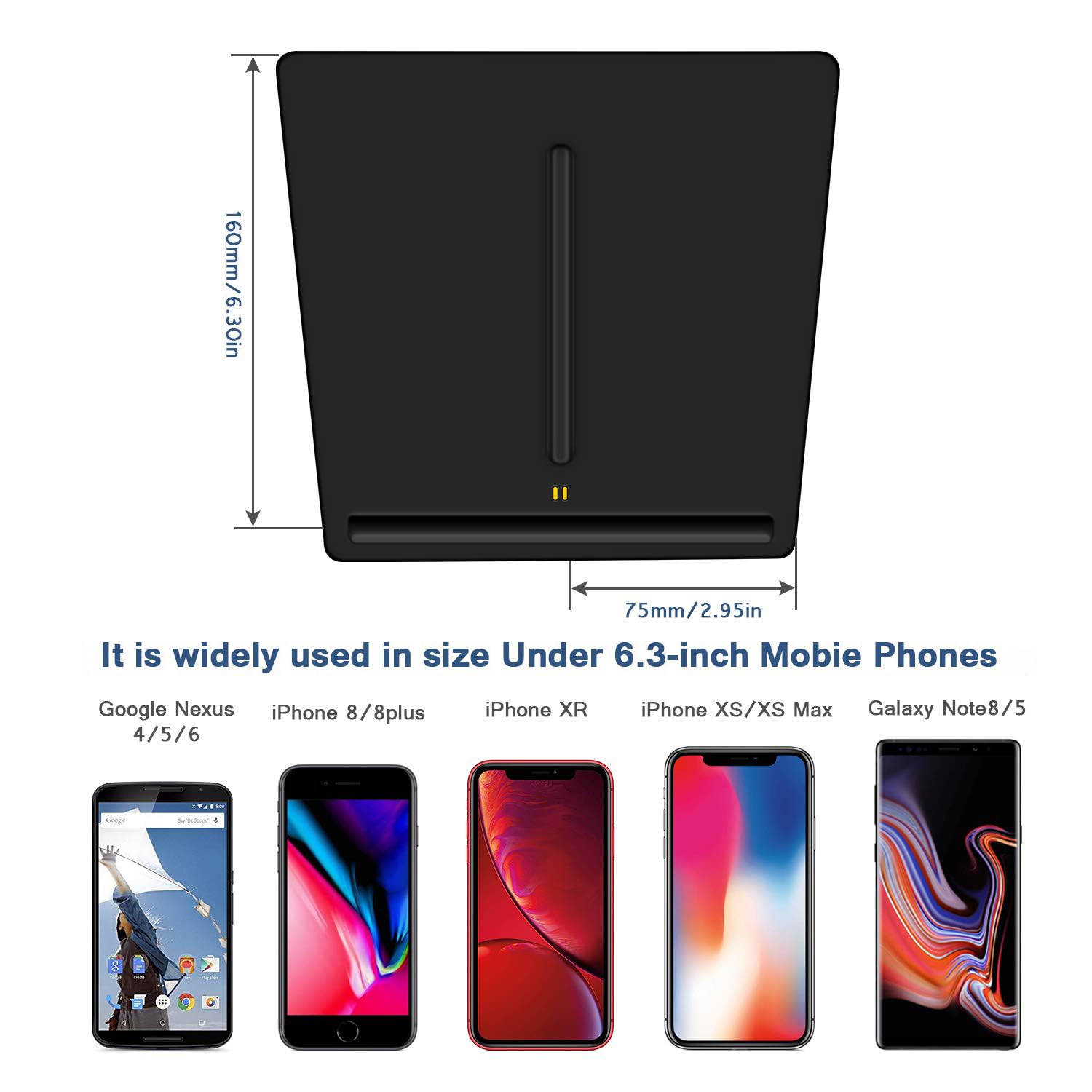 VXDAS Cargador inalámbrico para Tesla Modelo 3, Puertos USB Dobles Plataforma de Carga inalámbrica para Tesla Modelo 3, Cargador móvil Dual para Todos los teléfonos habilitados para Qi