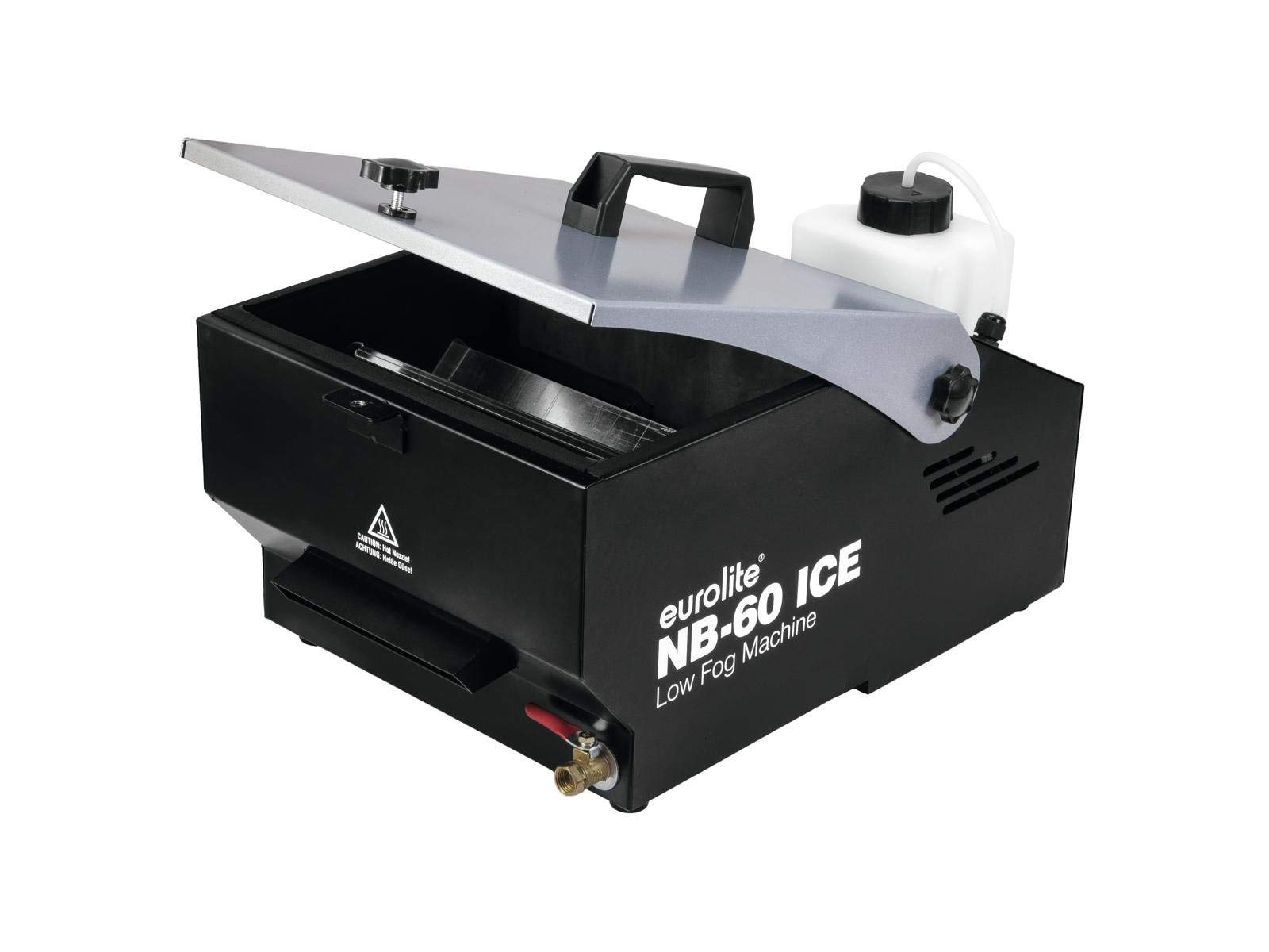Eurolite NB-60 ICE Bodennebler | Kompakte Bodennebelmaschine mit 600 W, Timer, Eiswürfel kühlen den Nebel ab | Eine Tankfüllung und 2 kg Eis reichen für ca. 1,5 Stunden Nebeln