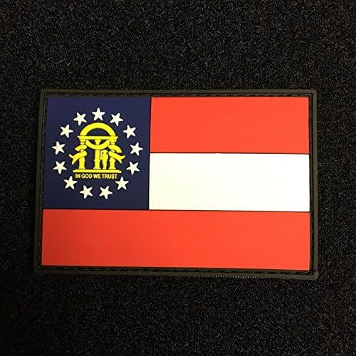 American Sheepdog Georgia State Flag PVC Patch - Full Color Edition