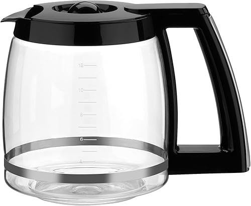 Repuesto de jarra de vidrio de 12 tazas para cafetera Cuisinart, DCC-1200PRC Cafetera Cuisinart de repuesto DCC-1200, DGB500BK, DCC-1100BK,
