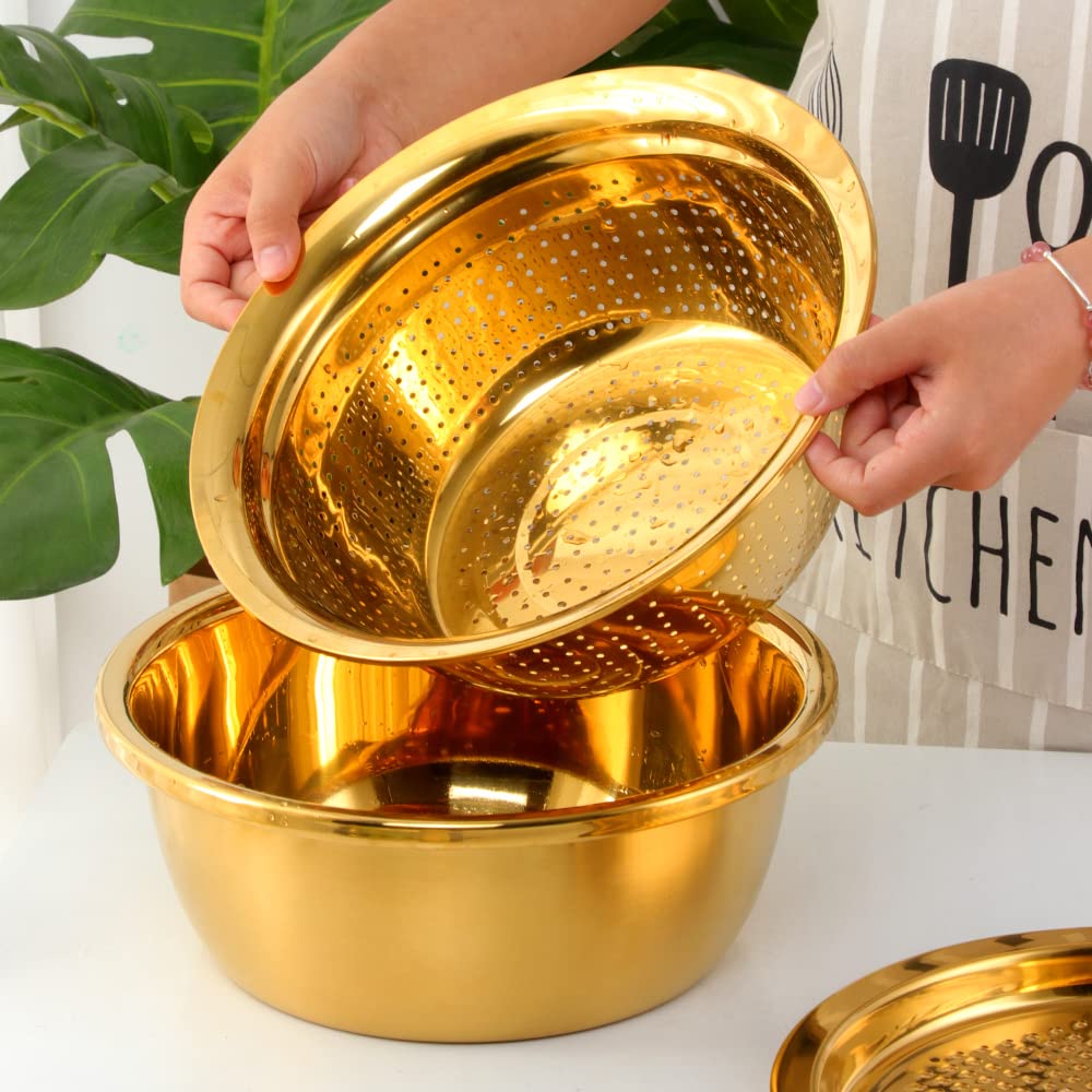 Rallador multifuncional de acero inoxidable 304, uso como colador, cortador de verduras, rallador de cocina, para verduras, ensalada de frutas, queso y chocolate (paquete de 2)