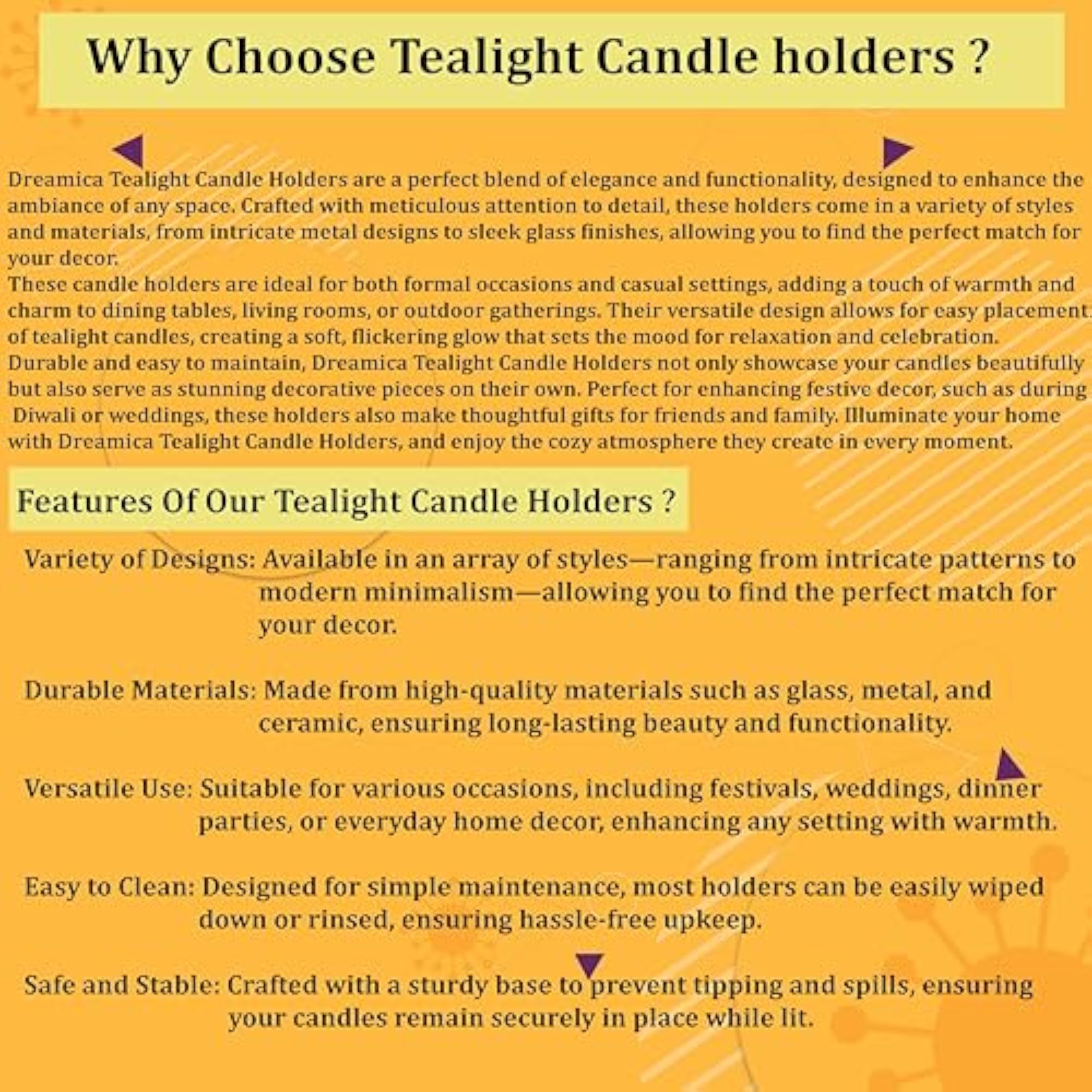Set of 6 Elephant Tealight Candle Holders with LED Candles