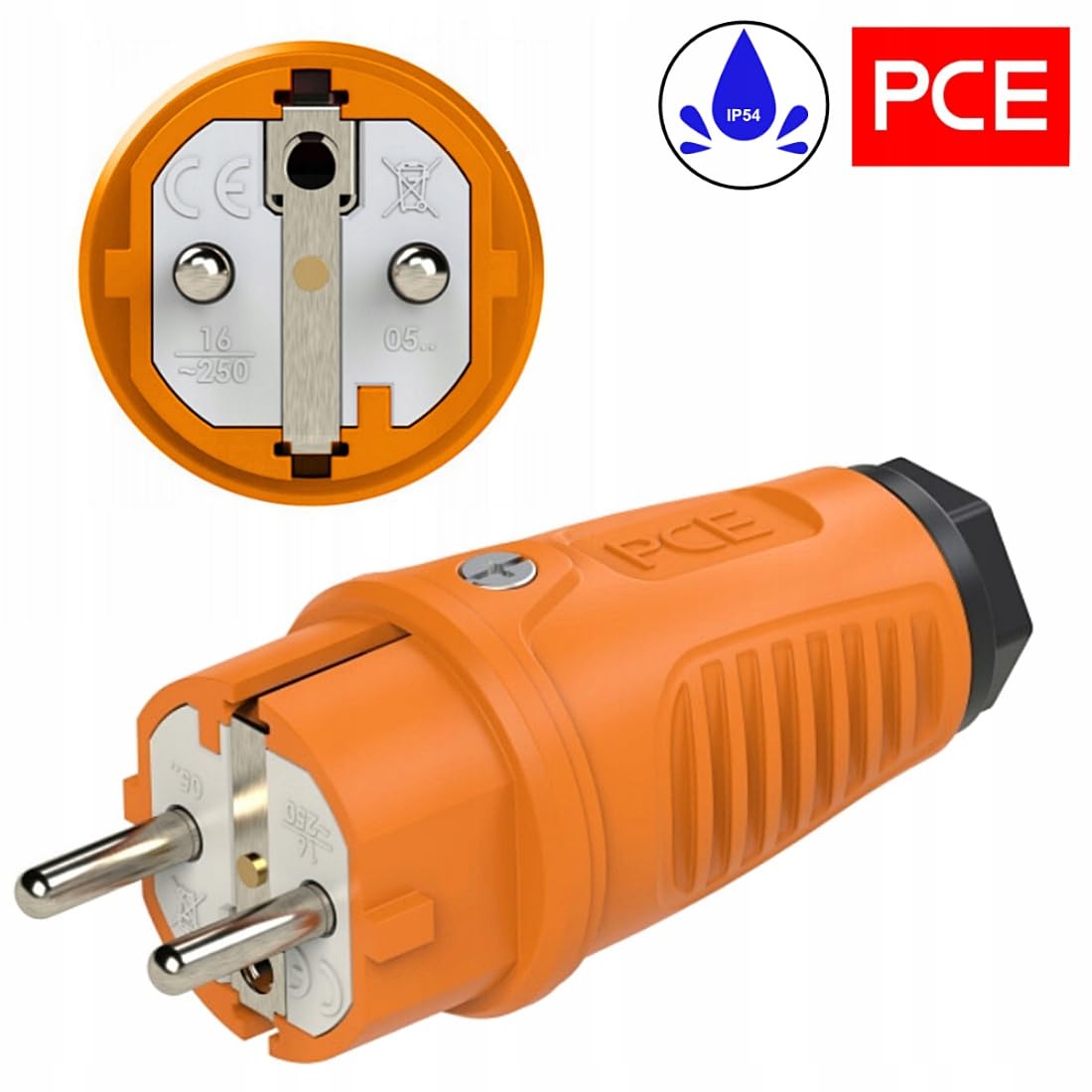 Hilark Cable Tech Rallonge en PVC H05VV-F 3x1,5 25m avec RÉPARTITEUR Orange