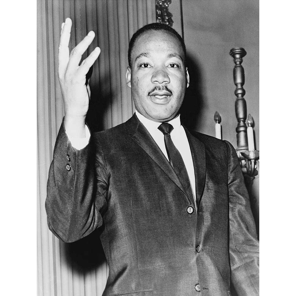 Wee Blue Coo Vintage Graph Martin Luther King B&W Art Print Poster Wall Decor 12X16 Inch