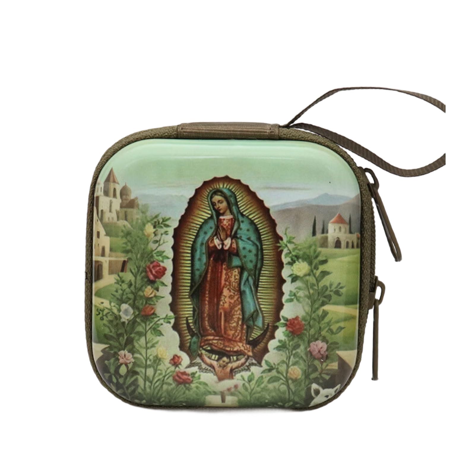 Beimus Catholic Rosary Pouches Religious Jewelry Storage Box Coin Purses Rosary Prayer Bag Religious Jewelry Storage Box Gift