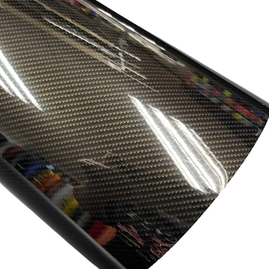 Vinilo fibra carbono 7D para coche y moto en negro oro, rollo de 10x152 cm de alto brillo