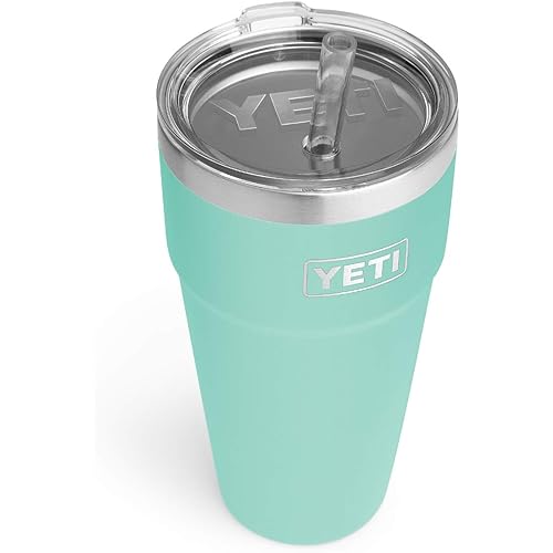 YETI Rambler 26 oz Straw Cup, Vacuum Insulated, Stainless Steel with Straw Lid, Seafoam