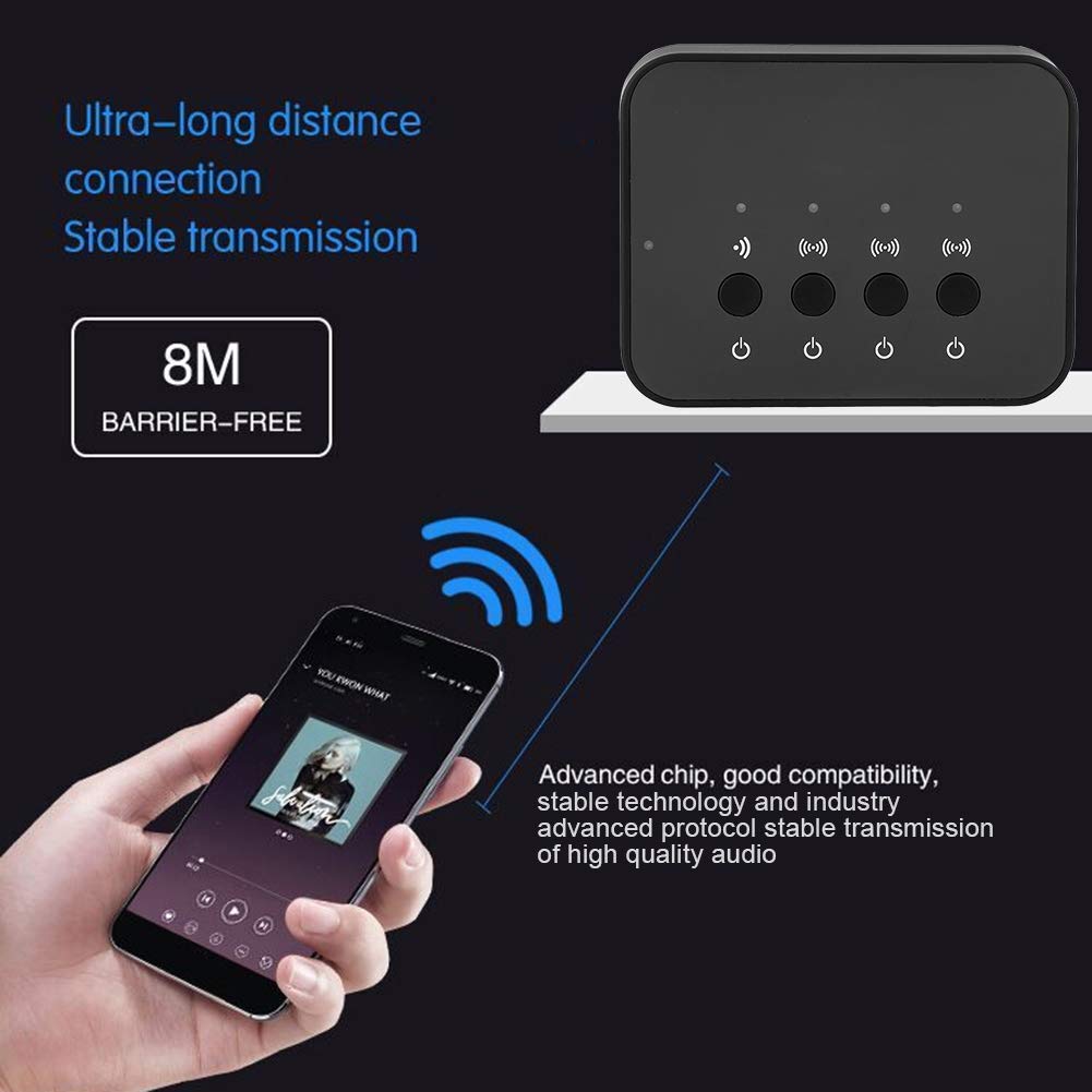 Adapter Audio Bluetooth, Przewodowy Bezprzewodowy Adapter Audio Stereo Bluetooth 4.0 3,5 Mm Urządzenie do Udostępniania Muzyki 1 na 3 Wyjścia Bezprzewodowy Rozdzielacz