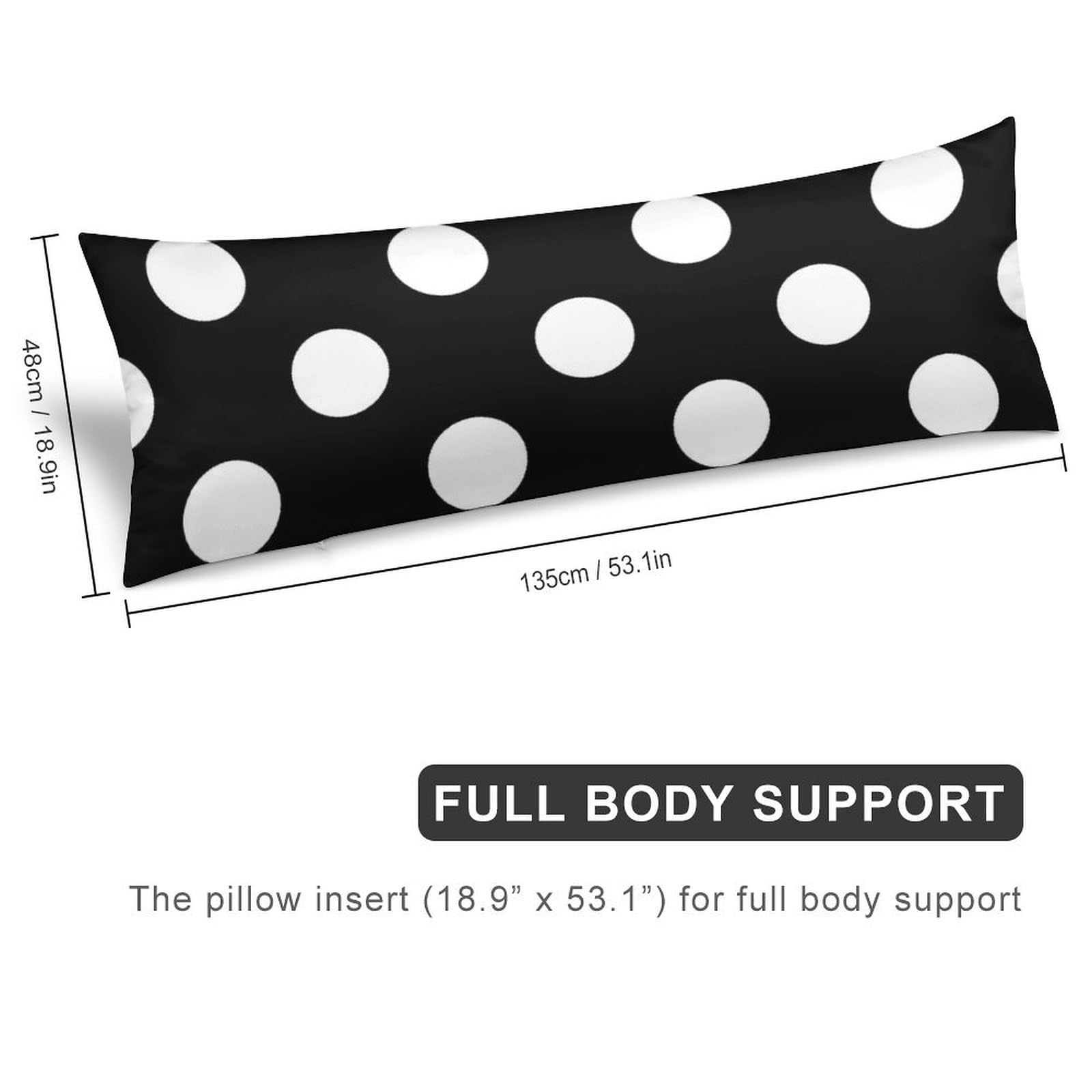 Big Polka Dot Pattern Body Pillow Cover Lightweight Long Pillow Case for Cushion Sofa Living Room Bed 20
