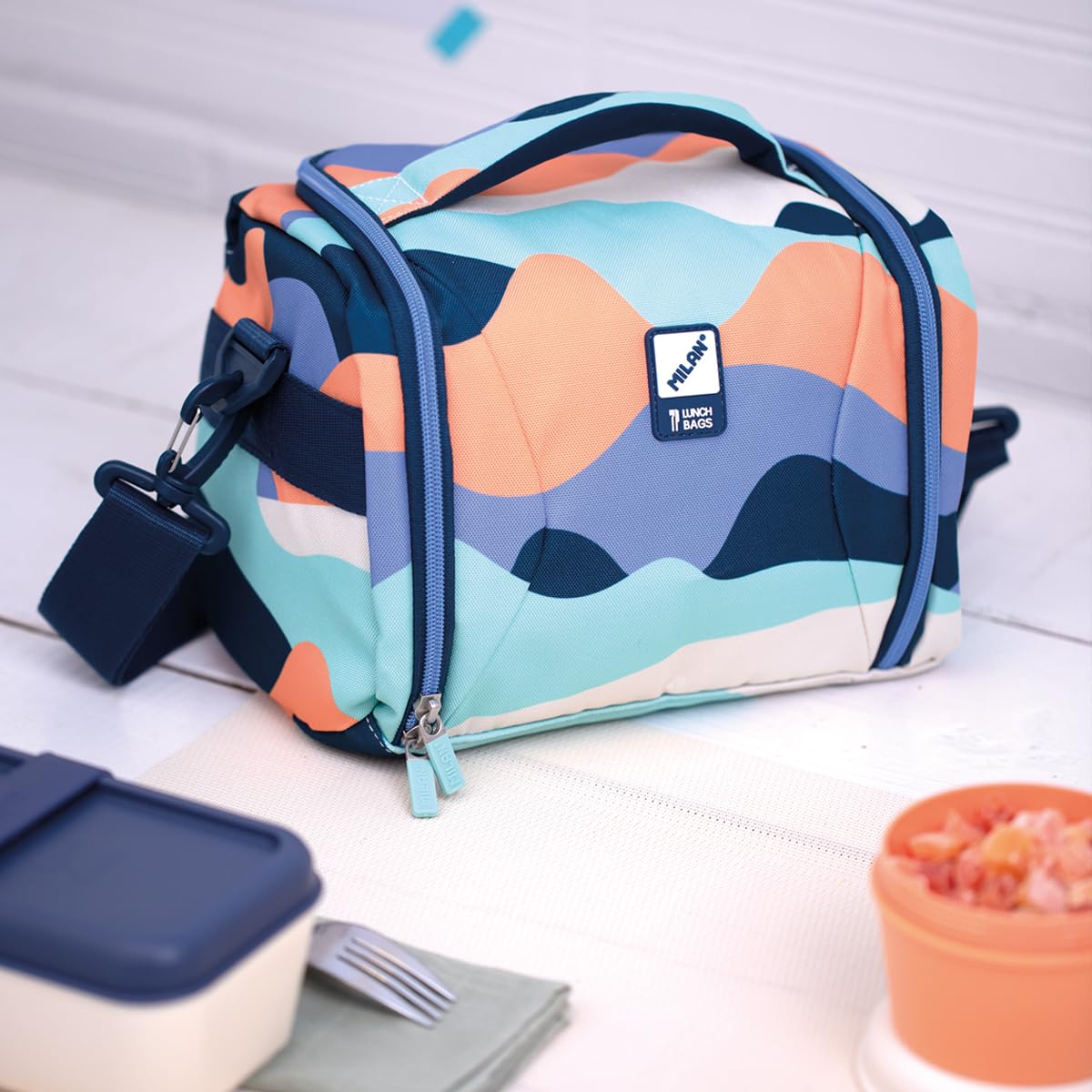 MILAN® Bolsa isotérmica porta alimentos gran capacidad (5 l) serie The Fun, azul