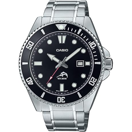 CASIO Classic Diver Stainless Steel Watch Date Indicator for Men - MDV-106DD-1A1VCF