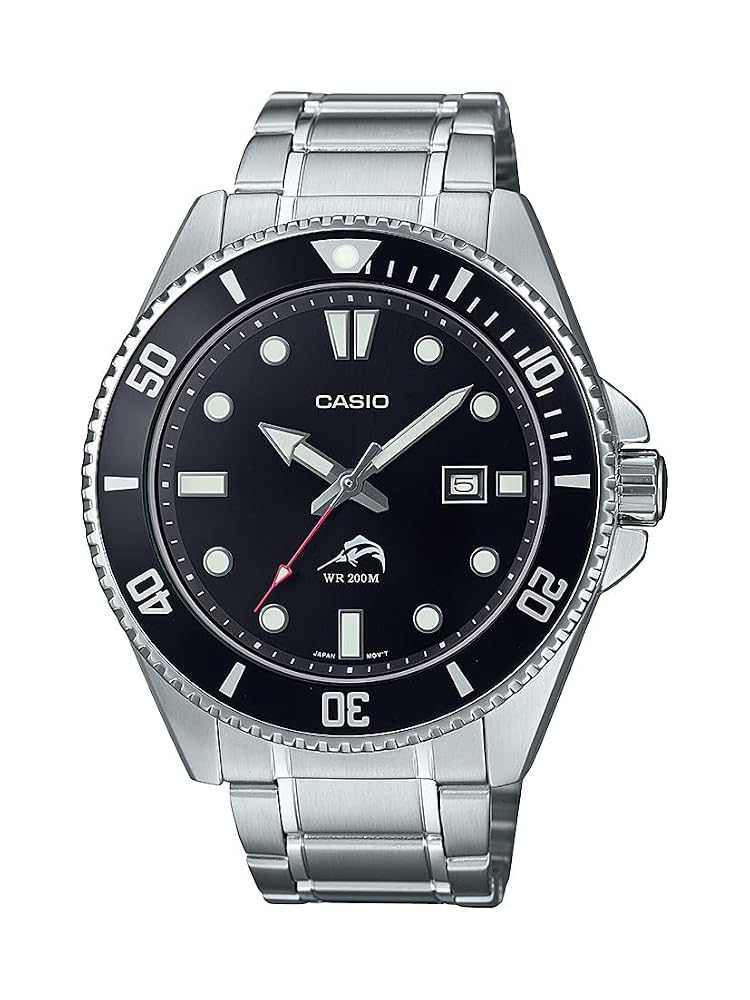Casio Classic Diver Stainless Steel Watch Date Indicator