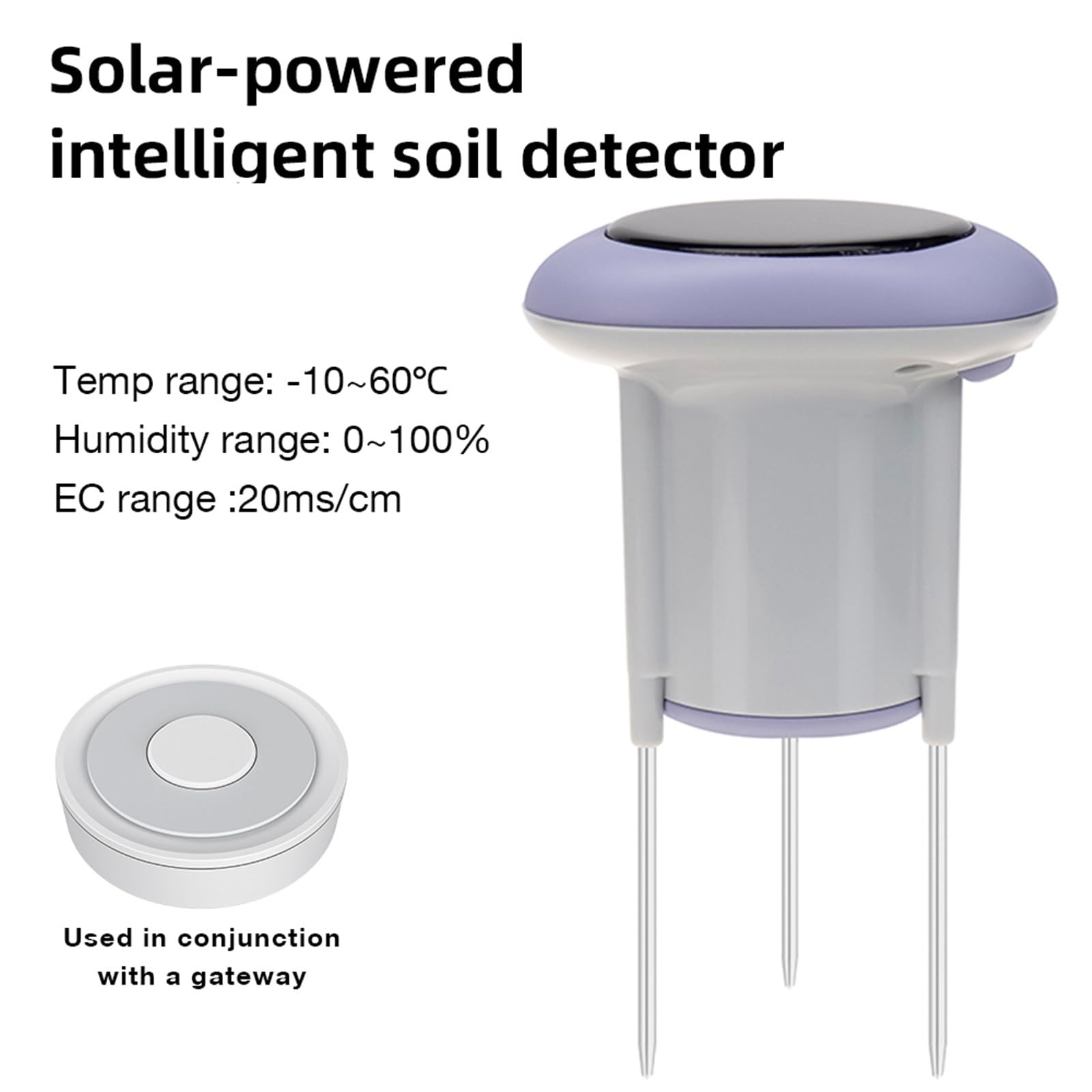 Monitor solar de suelo para plantas, sensores de temperatura, datos históricos, herramienta de jardinería para interiores y exteriores