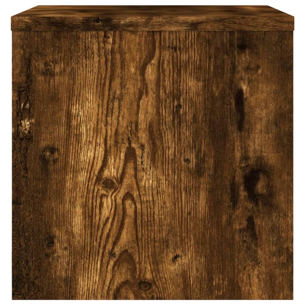 Zestaw 2 stolików nocnych, dąb wędzony, materiał drewnopochodny, 40 x 30 x 30 cm, z otwartą półką, wszechstronne zastosowanie jako stolik pomocniczy, stabilna półka do sypialni