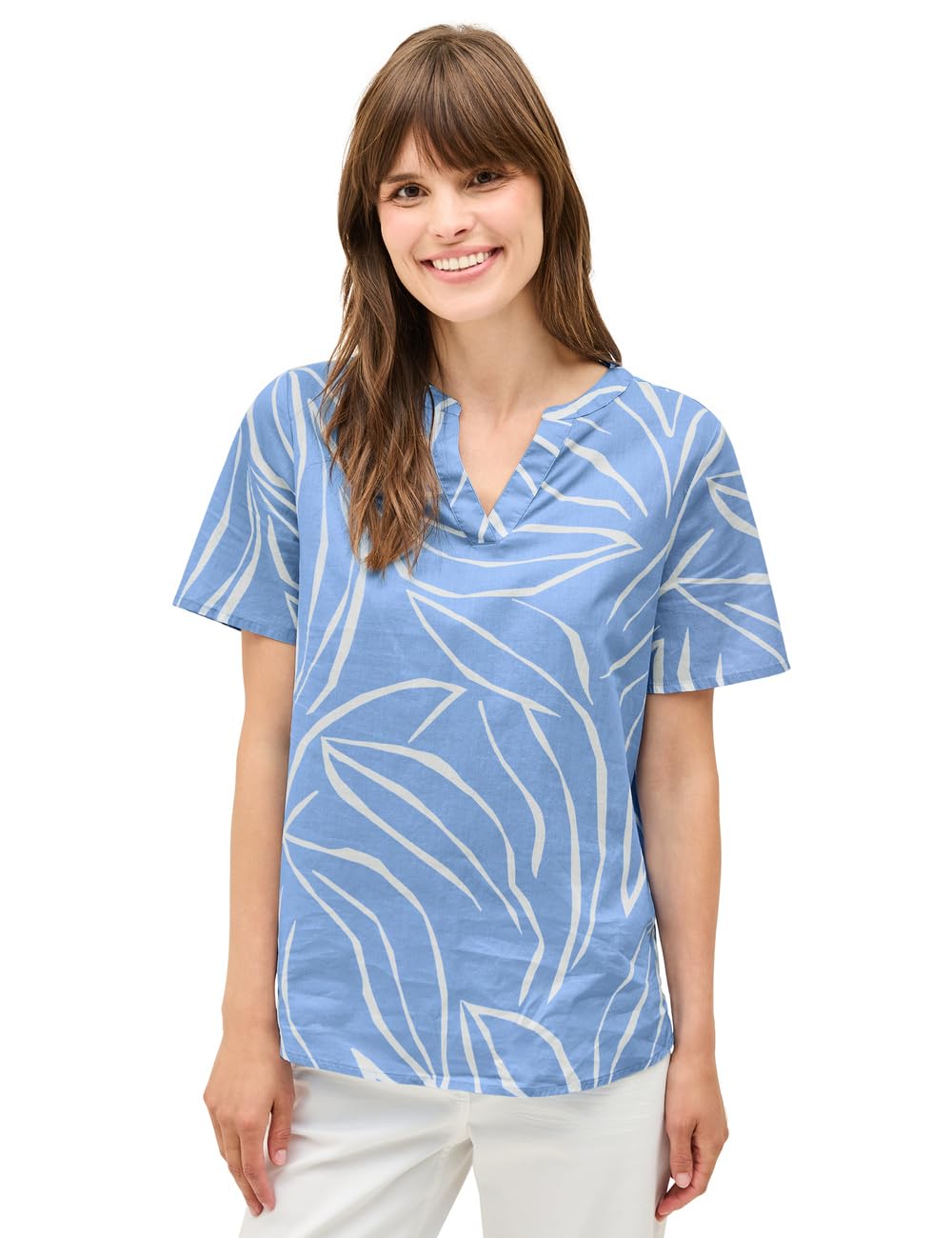 Cecil Damska bluzka bawełniana ze wzorem, Deep Pastel Blue, L