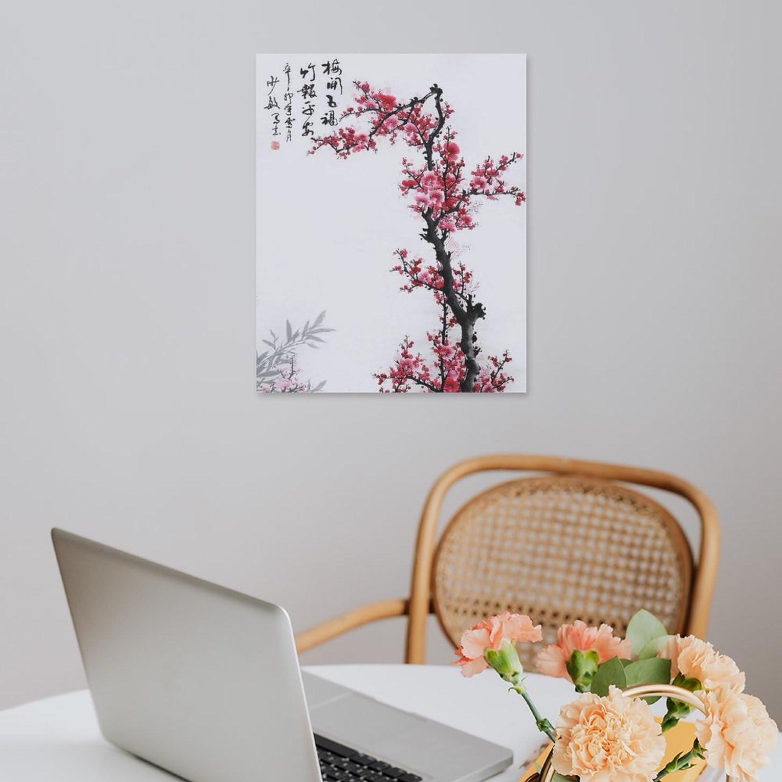Amazon.co.jp: 絵画 梅の花の中国画インテリア 絵画 中国の花の壁