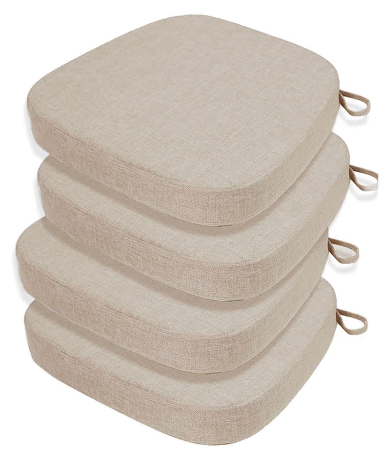2/4/6er Set Stuhlkissen, 40x38/43x40/43x42cm mit Bändern Rutschfestes bürostuhl Sitzkissen, Indoor/Outdoor Stuhlauflage Waschbar Bezug für Esszimmer, Gartenstuhl, Küche(A2,40x38x5cm(4pcs))