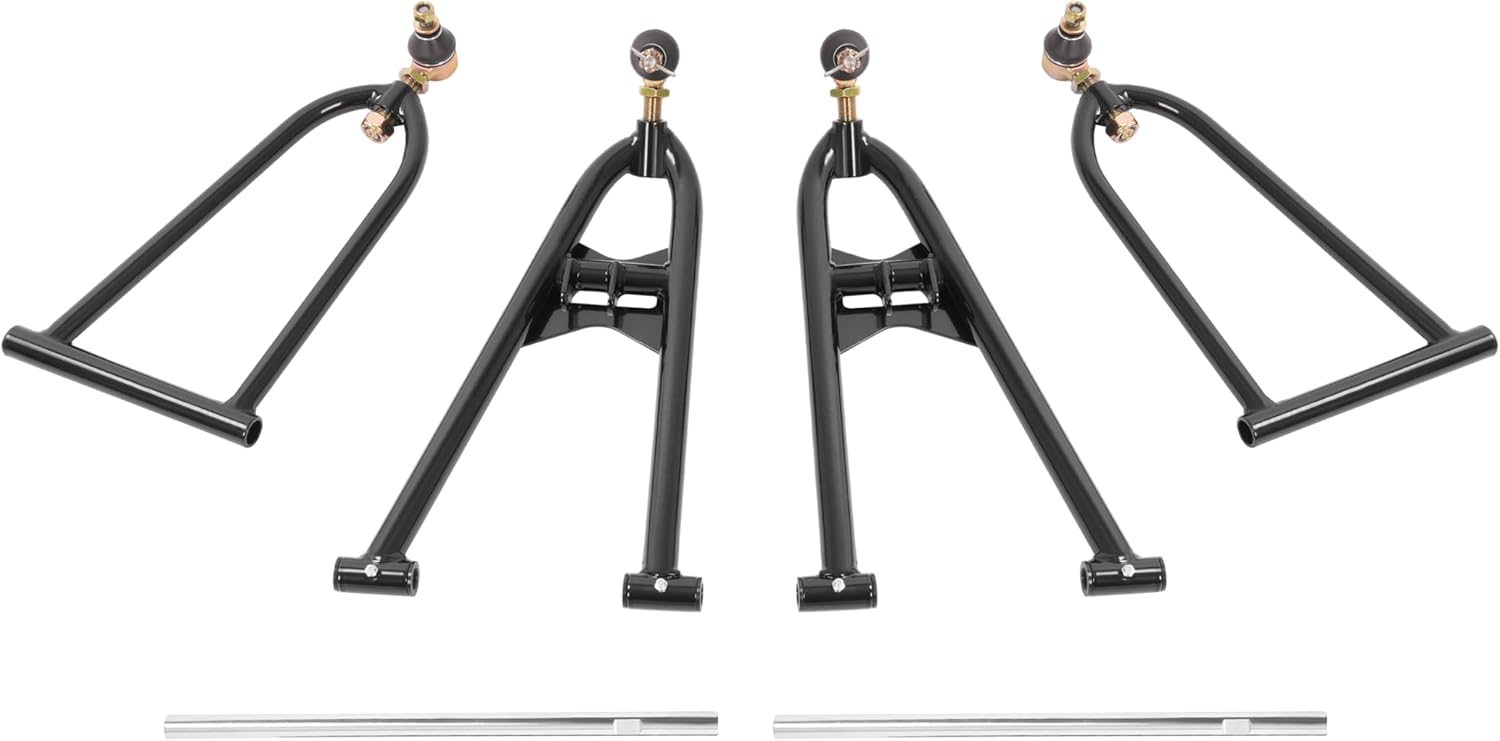 ALMULOO +2 +1 Front Extended A Arm Compatible with 2004-2005 Yamaha YFZ450 / YFZ450LE / YFZ450SE Upper & Lower Control Arms Steel Powder Coated Black