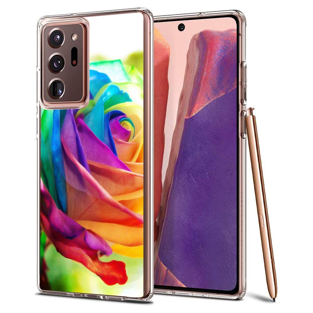 Personalized Colorful Rose Case for Samsung Galaxy Note 20 Ultra 5G Phone Cover Clear Silicone Protective Case for Samsung Galaxy Note 20 Ultra 5G