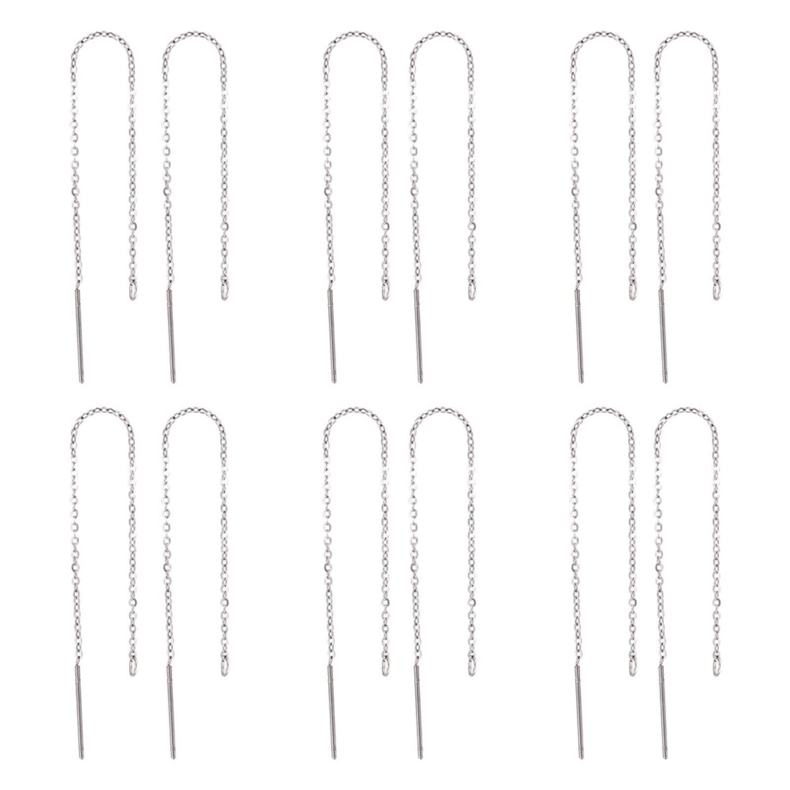 Fils d'oreilles longs en acier inoxydable Pandahall crochets boucle fabrication bijoux