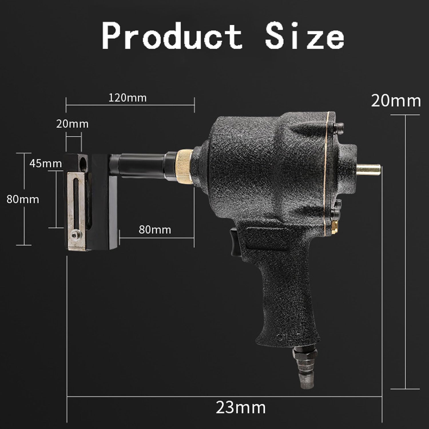 Pneumatischer Locher, 3,2–13 mm Luft-Metalllocher, professioneller Stanznagler, verstellbare Ränder, Klemmkopf um 360° drehbar, für Türen und Fenster, Fabrik, Büro und Zuhause