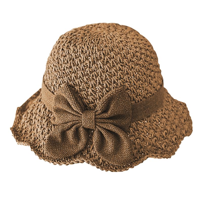 Sombrero de paja plegable para mujer con ala ancha y lazo miniatura 2