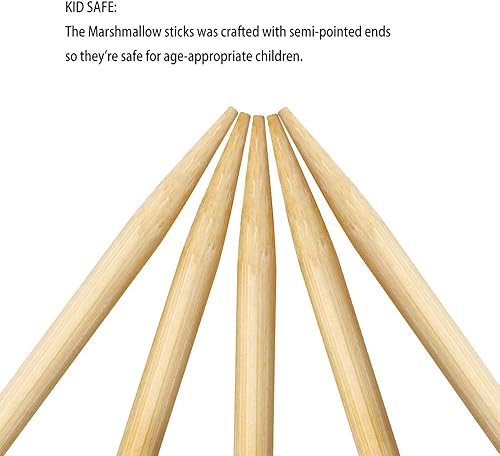 Miniatura 3 de FLYPARTY - Varillas de bambú para asar con 30.0 in de grosor, 0.197 in (5 mm) de grosor, extra largas, de madera, para asador de barbacoas, pinchos