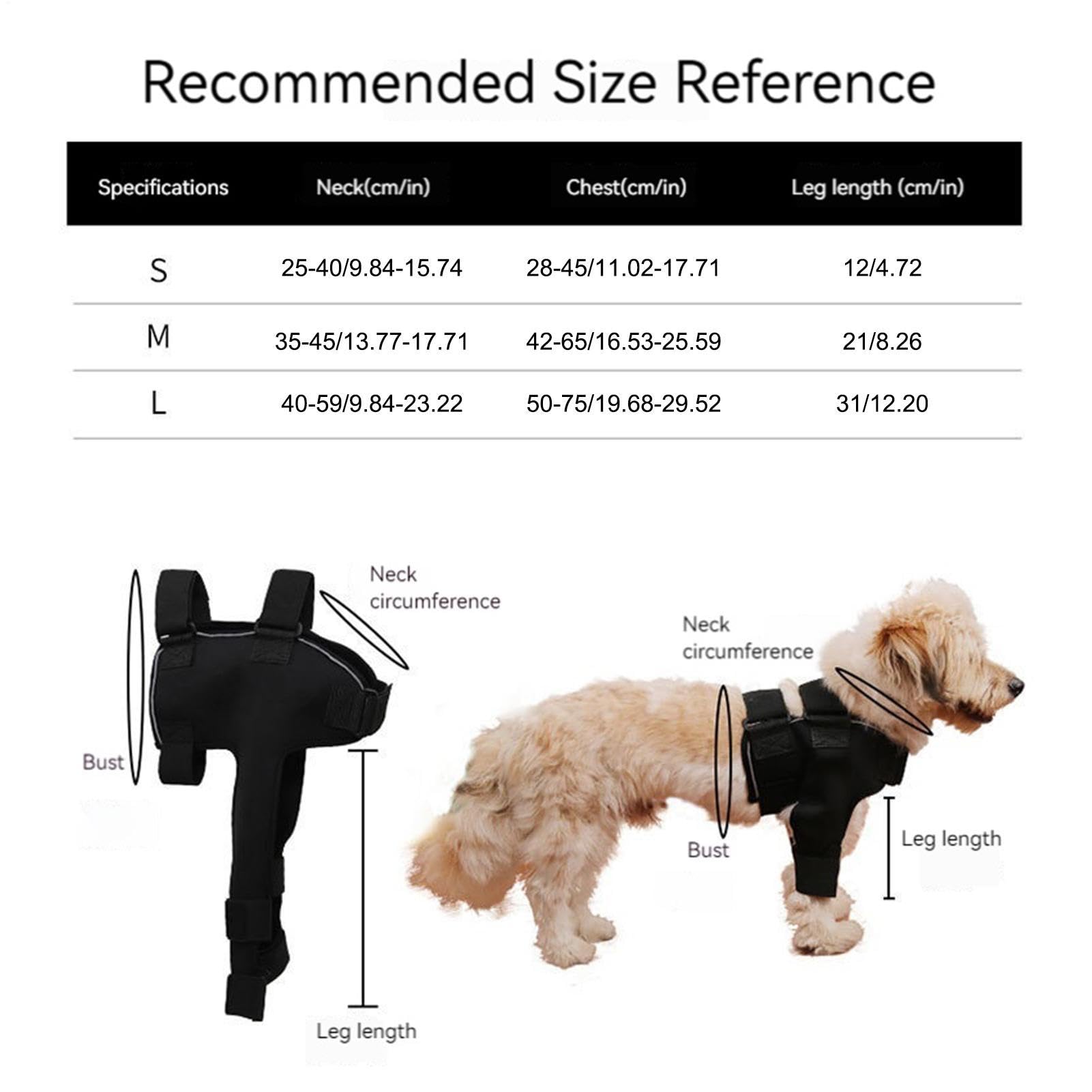 Verstellbare Kompressionsbandage mit Heizung, Hunde-Schulterstützgeschirr, atmungsaktiv, warmer Schulterschutz für ältere behinderte Hunde und zur Erholung der postoperativen Mobilität