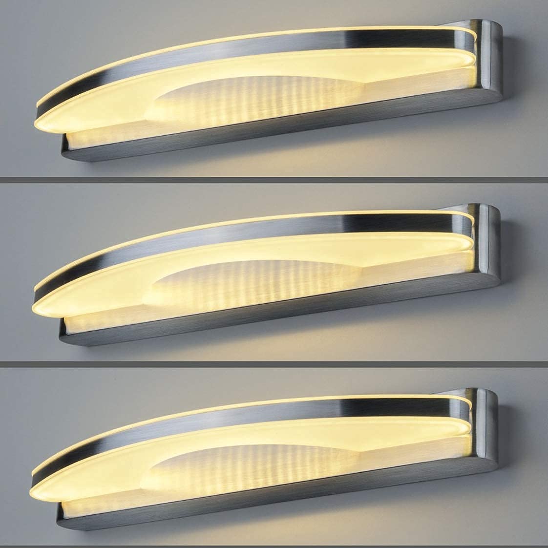 Luce Frontale a Specchio a LED, Lampada da Parete per Bagno dimmerabile con Cordino Lampada da Specchio per Trucco cromata, Illuminazione per cornici, Lampada da Parete per Bagno, 8W/38CM (8w/38cm)