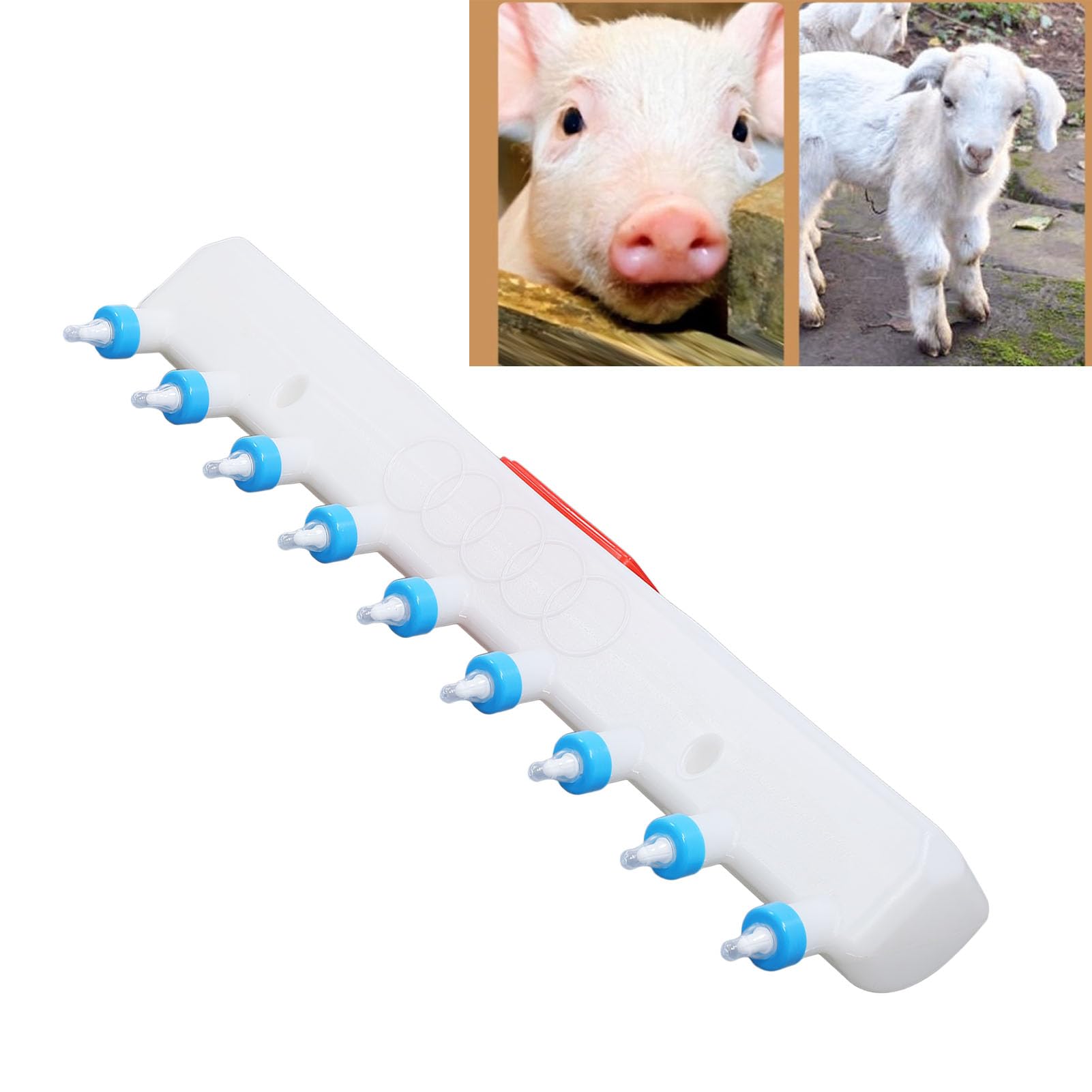 Haofy Karmnik do Karmienia Mleka na Farmie Dwuwarstwowy Smoczek Podajnik do Mleka dla Małych Zwierząt Plastikowa Silikonowa Butelka Karmienia dla Prosiąt Jagnięta i Cielęta o Równym Kształcie Użytku w