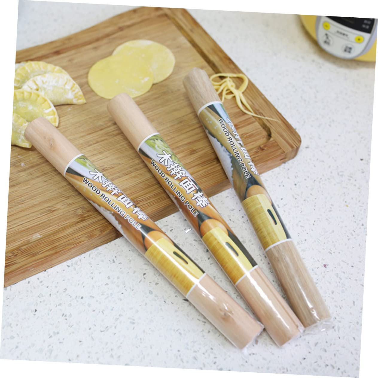 10 Stück Teiliges Holz nudelholz mit Glatter Splitterfreier Oberfläche Leichtes Ausrollwerkzeug für Teig für Brot Pizza Dumplings Praktisches Küchenzubehör für Backen und Kochen