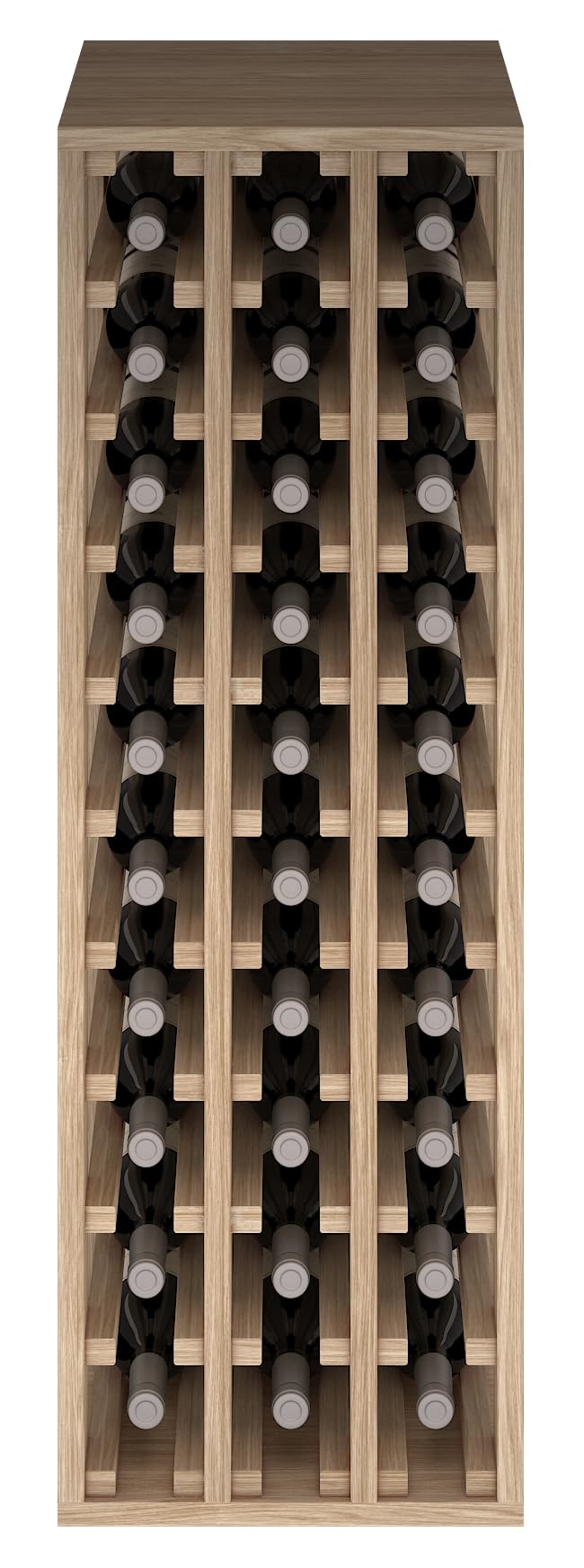 Botellero de Madera para 30 Botellas de Vino Diseño Vertical Mueble Tipo Wine Rack 105x35x32 cm