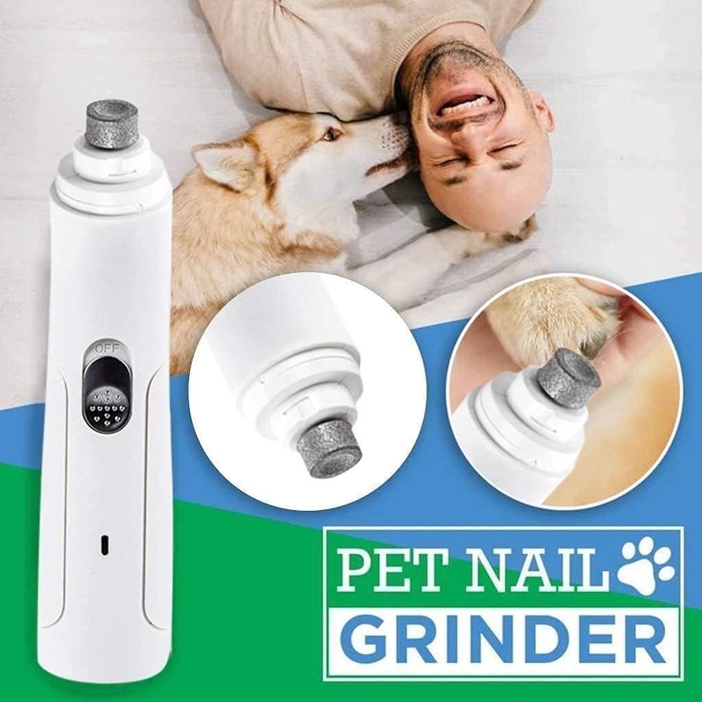 Liusj JUnst Feiyx Dog Nail Grinder Pet Grooming Nail Trimmers Tool Kit 2-Speed Electric Cordless Rechargeable Grinder Painless Paws Claw Care for Small Medium Large Dogs
