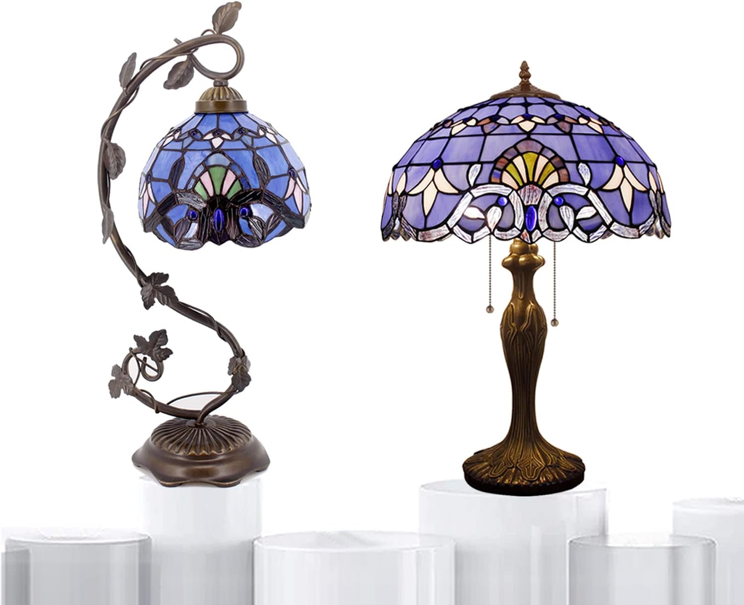 WERFACTORY Tiffany Lamp Series Stained Glass Style Lampshade Decorative Living Room Bedroom