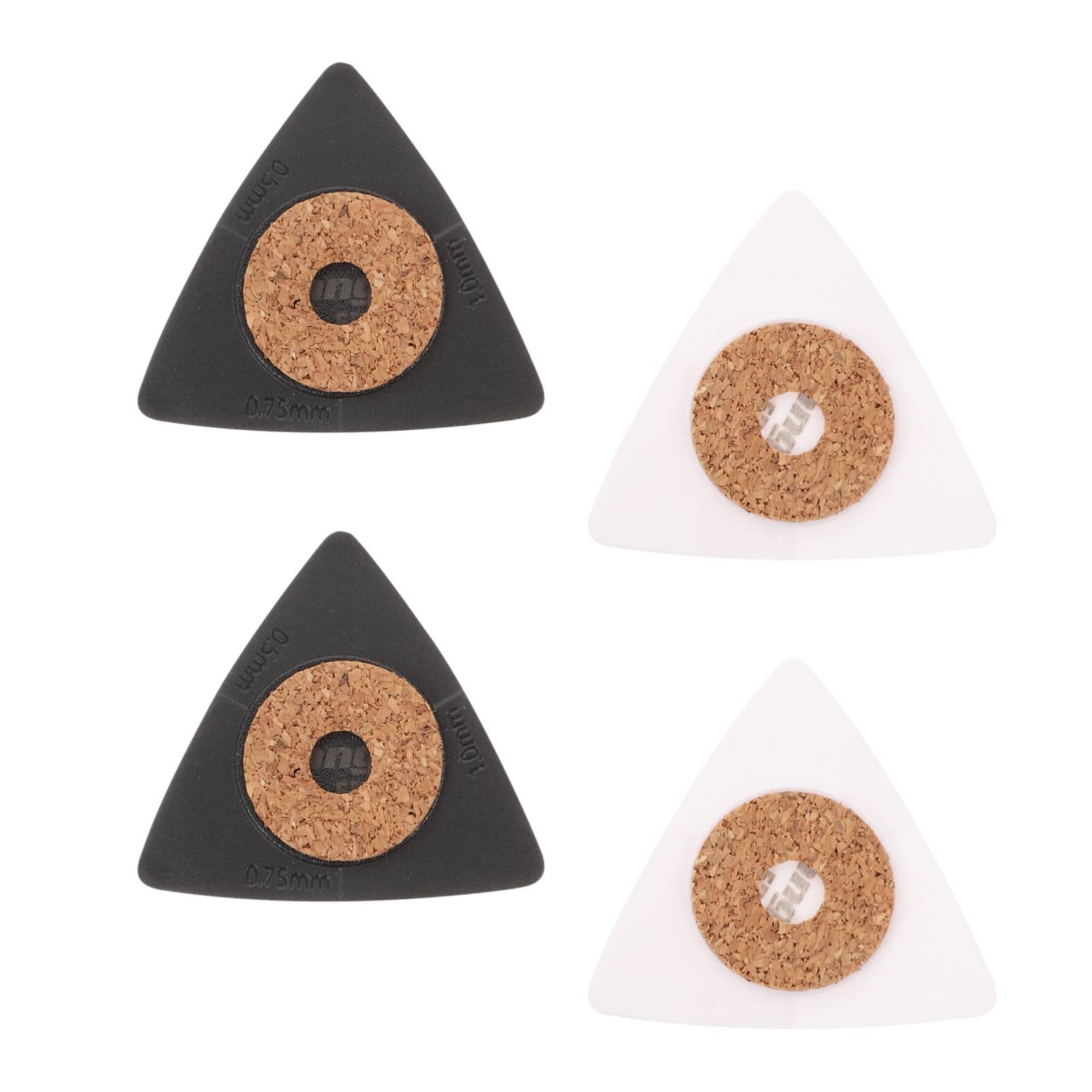 TOYANDONA 4juegos Púas De Guitarra Triángulares De Diseño Simple De Negras y white Accesorio Portátil Para Guitarristas Material Duradero y Fácil De Usar