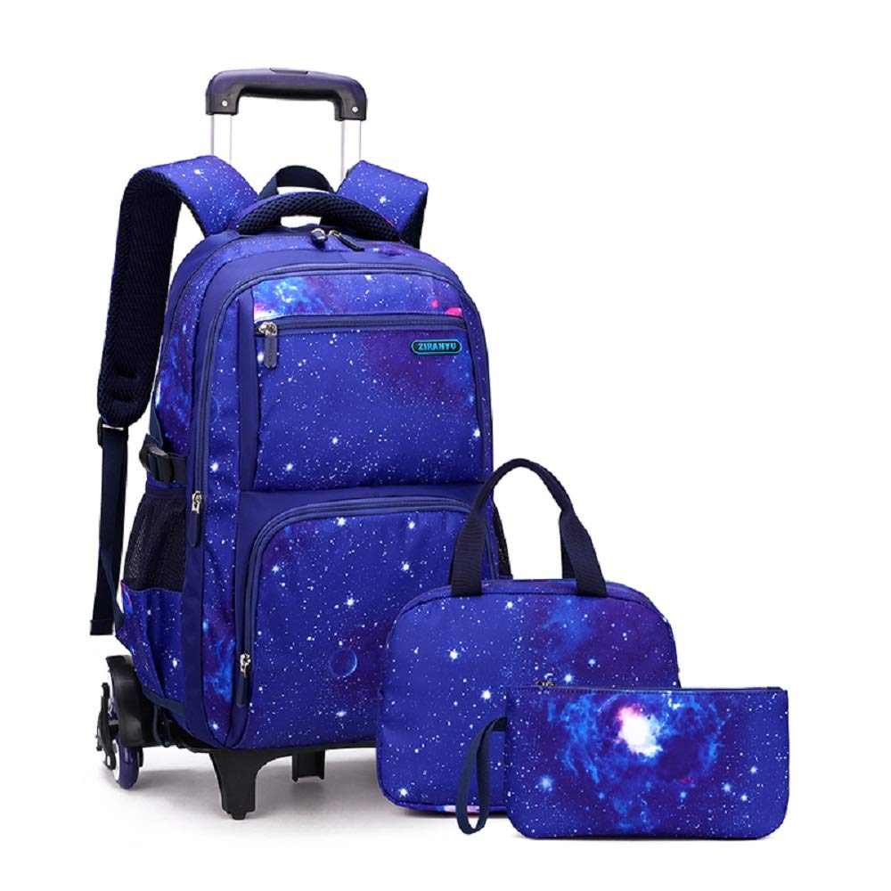HTgroce Mochila Escolar con Ruedas para Niños Mochila con Ruedas para niños Mochila con Ruedas con Bolsa de Almuerzo más Fresca Kit Escolar 3 en 1Mochila Escolar con Ruedas.